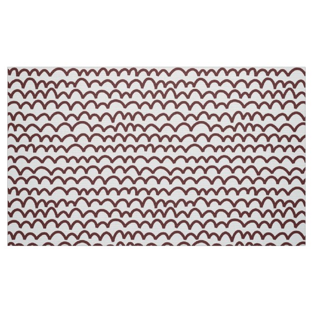 Wavy Pattern - Dark Brown on White Fabric (Fat Quarter)