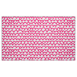 Wavy Pattern - Neon Red on White Fabric