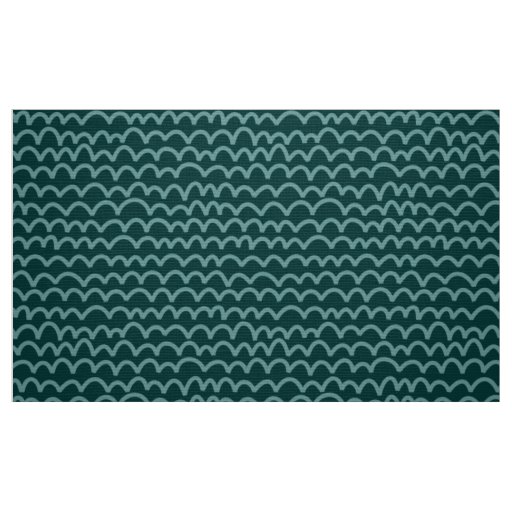 Wavy Pattern - Ocean Green on Dk Moss Green Fabric