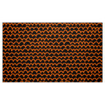 Wavy Pattern - Orange on Black Fabric