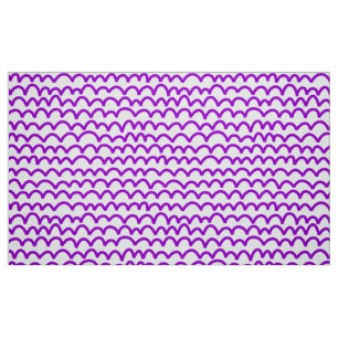 Wavy Pattern - Purple on White Fabric