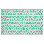 Wavy Pattern - Sea Green on White Fabric
