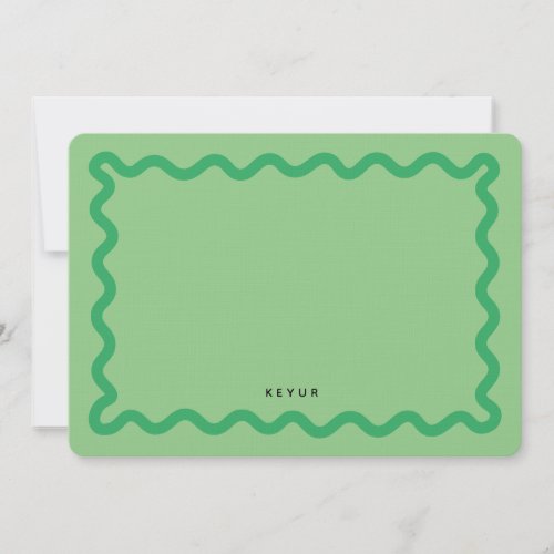 Wavy Personalized Stationery Note Card