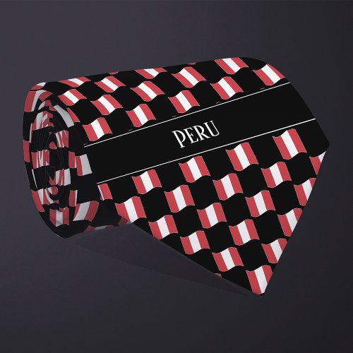 Wavy Peru Flag Pattern  Neck Tie