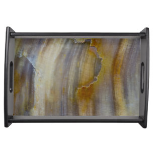 Wavy Petrified Wood Serving Tray