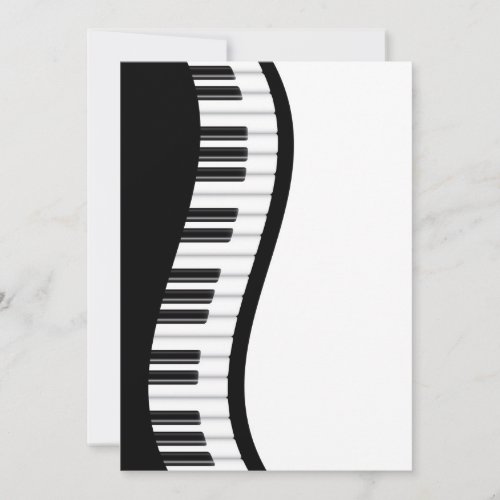 Wavy Piano Keyboard Invitation Card