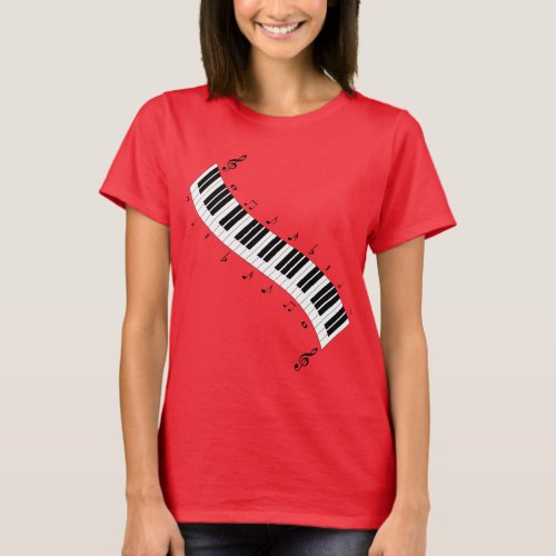 Wavy Piano Keyboard popular design T_Shirt