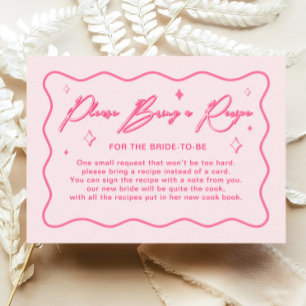 Wavy Pink Bridal Shower Recipe Card