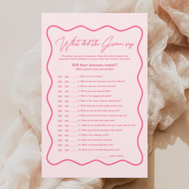 Wavy Pink Bridal Shower What Did He Said (Creator Uploaded)