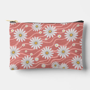 Wavy Pink Daisies Accessory Pouch