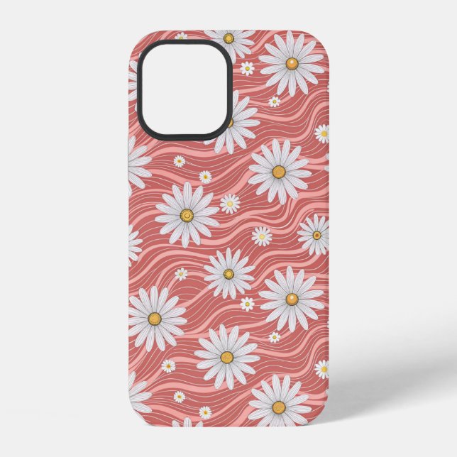 Wavy Pink Daisies iPhone Case (Back)