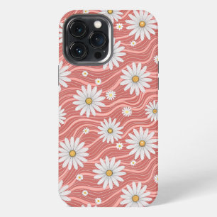 Wavy Pink Daisies iPhone 13 Pro Max Case