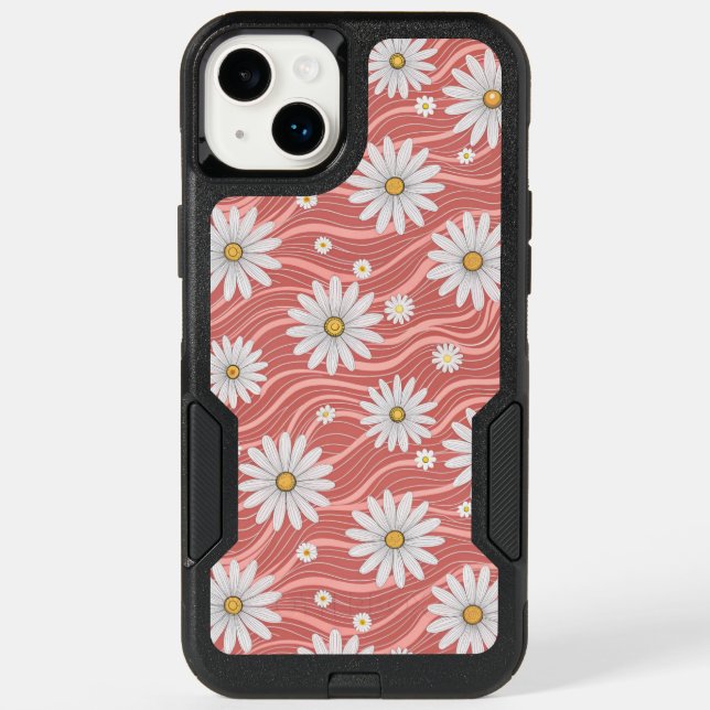 Wavy Pink Daisies Otterbox iPhone Case (Back)