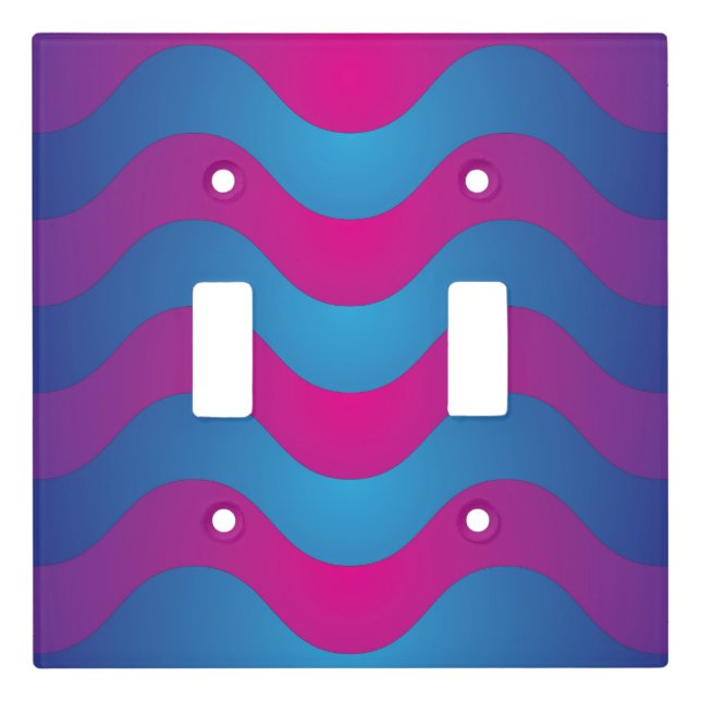 Wavy Pink Light Switch Cover (Front)