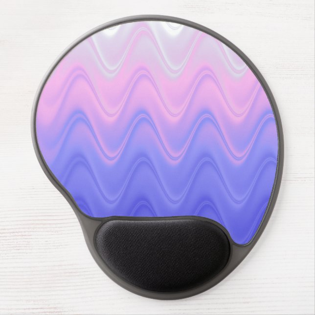 Wavy Pink Purple Abstract Gel Mouse Pad (Front)