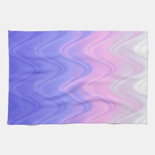 Wavy Pink Purple Abstract Kitchen Towel (Horizontal)