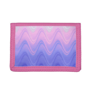 Wavy Pink Purple Abstract Tri-fold Wallet