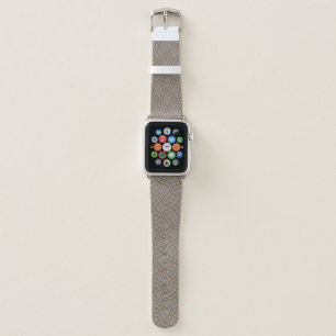 Wavy Plaid Pattern Beige & Brown Leggings Apple Watch Band