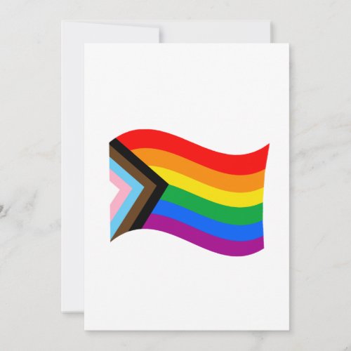 Wavy Progress Pride Flag Holiday Card