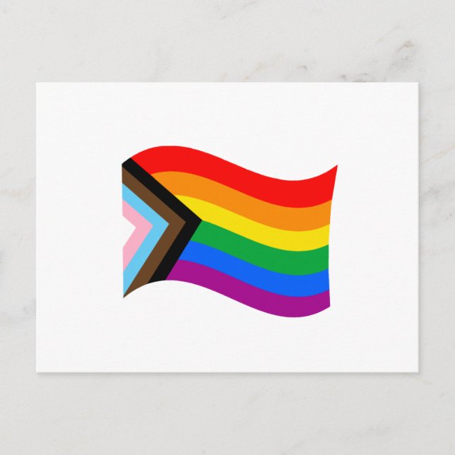 Wavy Progress Pride Flag Postcard (Front)