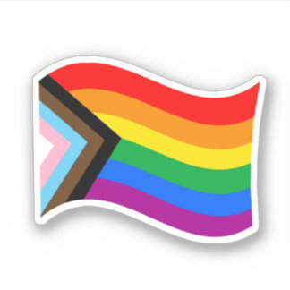 Wavy Progress Pride Flag Sticker