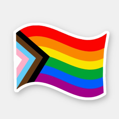 Wavy Progress Pride Flag Sticker