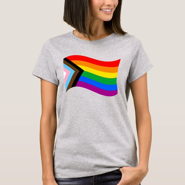 Wavy Progress Pride Flag T-Shirt (Front)