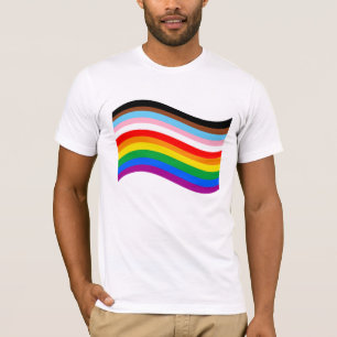 Wavy Progress Pride Striped T-Shirt