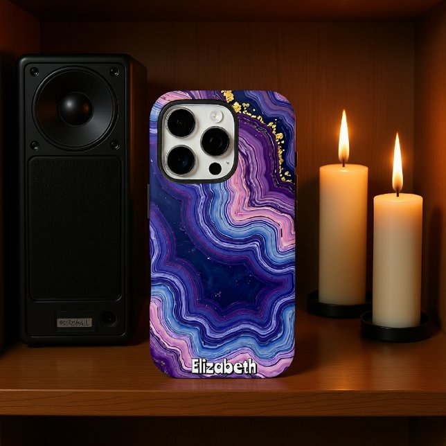 Wavy Purple Agate with Gold Flecks Case-Mate iPhone Case (Creator Uploaded)
