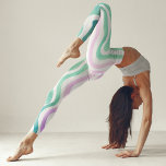 Wavy purple and green watercolor lines leggings<br><div class="desc">Wavy purple and green watercolor lines. Cute brush strokes watercolor lines. Modern and young pattern,  perfect for a pop of color on your yoga days.</div>