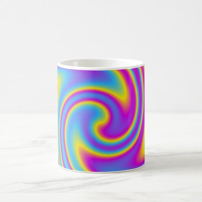 wavy rainbow coffee mug (Center)