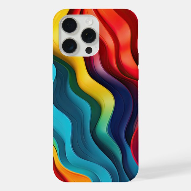 Wavy rainbow colors background iphone case (Back)