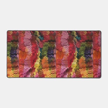 Wavy Rainbow Fabric Abstract Desk Mat