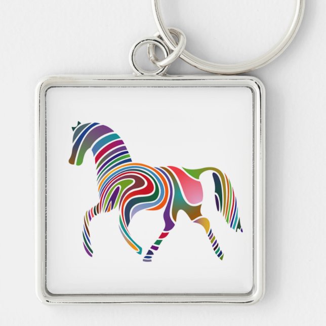 WAVY RAINBOW HORSE KEYCHAIN (Front)