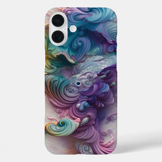 Wavy Rainbow Pastels AI Art Case-Mate iPhone Case (Back)