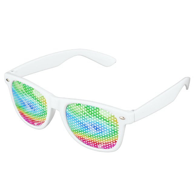 Wavy Rainbow Pattern Retro Sunglasses (Angled)