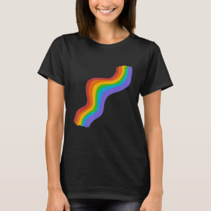 Wavy Rainbow ROYGBIV Pride Rainbow Art T-Shirt