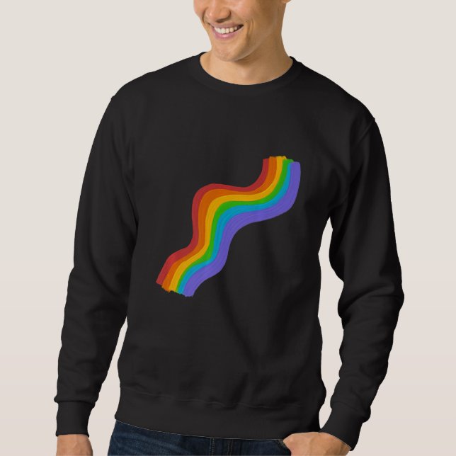 Wavy Rainbow ROYGBIV Pride Rainbow Sweatshirt (Front)