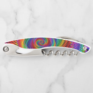 Wavy Rainbow Spiral Corkscrew Bottle Opener