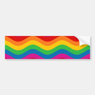 Wavy Rainbow Stripes Bumper Sticker