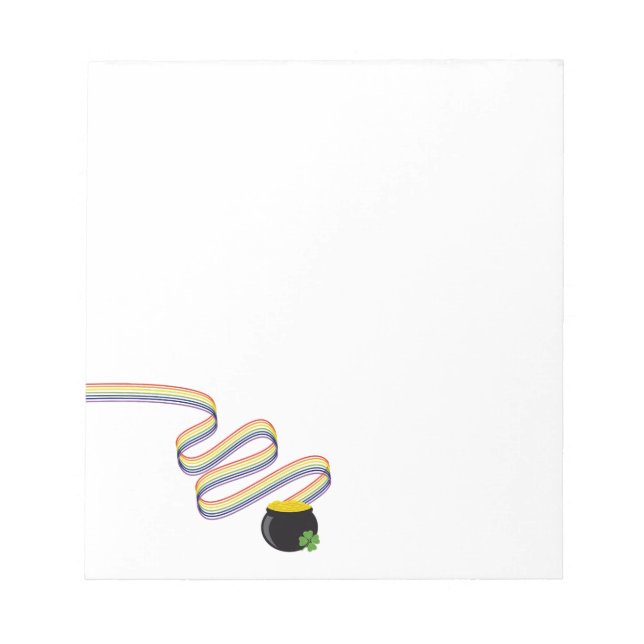 Wavy Rainbow Stripes Leading to Pot of Gold Notepad (Front)