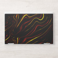 Wavy red gold long strokes on black background
