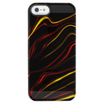 Wavy red gold long strokes on black background clear iPhone SE/5/5s case