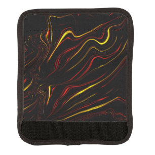 Wavy red gold long strokes on dark background luggage handle wrap