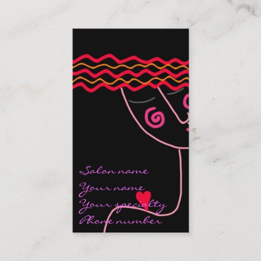 Customizable Wavy Red Hair 2 Business Card Template