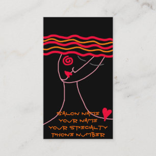 Wavy Red Hair Stylist Business Card