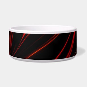 Wavy red long traces over black background bowl