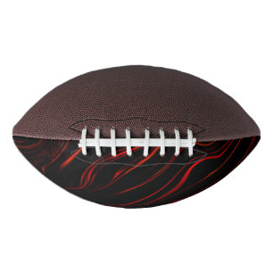 Wavy red long traces over black background football