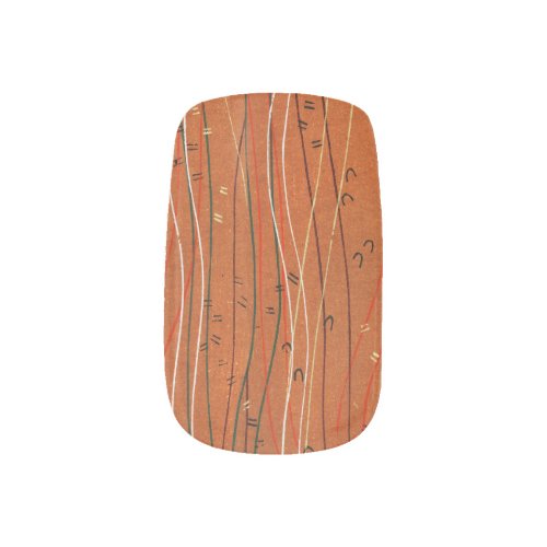 Wavy Red Stripes Line Boho Japanese Vintage  Minx Nail Art