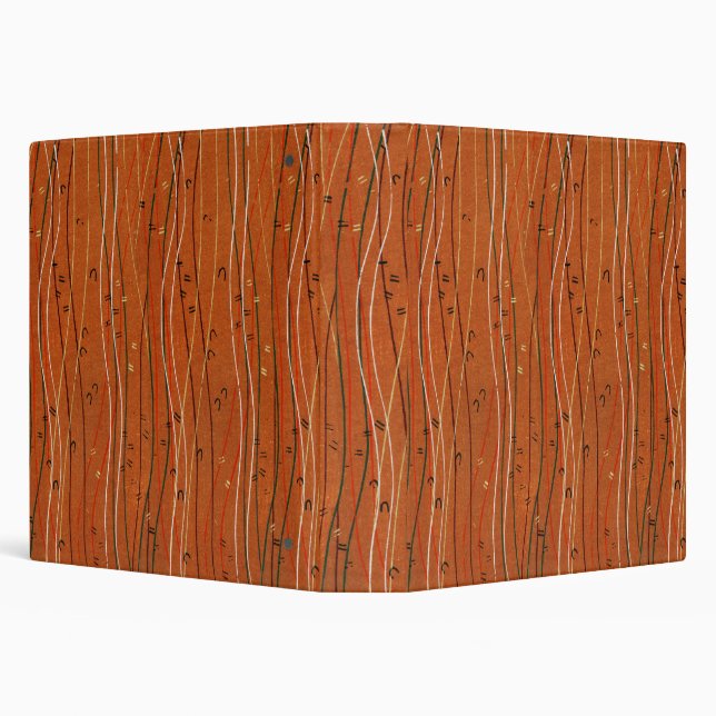 Wavy Red Stripes: Modern Japanese Abstract Art  3 Ring Binder (Background)